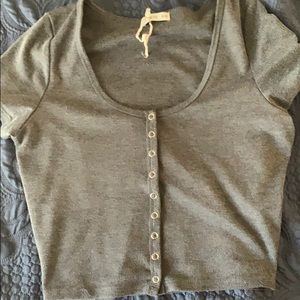 cotton on cropped button tee shirt